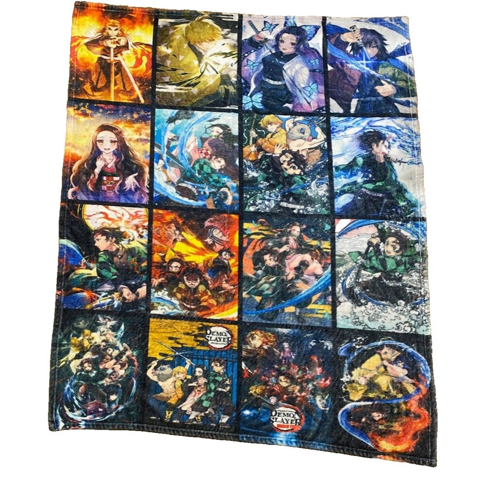 Demon Slayer Throw Blanket~Super Soft~Gift for Anime Fan~16 Scenes~RARE~NEW NWOT